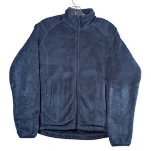 Sims Full Zip Fleece Jacket Womens Medium Blue Mock Neck Long Sleeve‎ Pockets